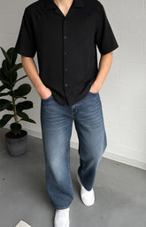 Black Gridline Men's Shirt